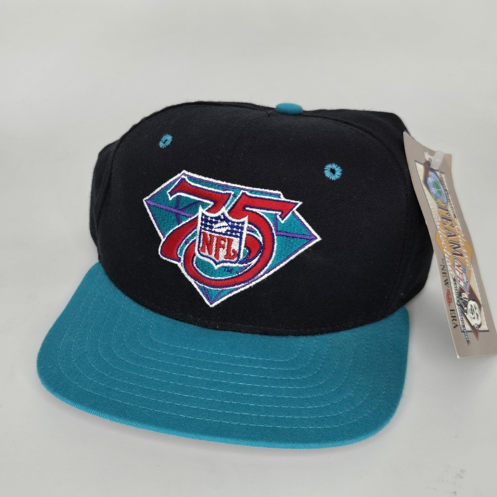 NWT Vtg 90s NFL 75th Anniversary Hat New Era DuPont Visor Snapback Made in USA